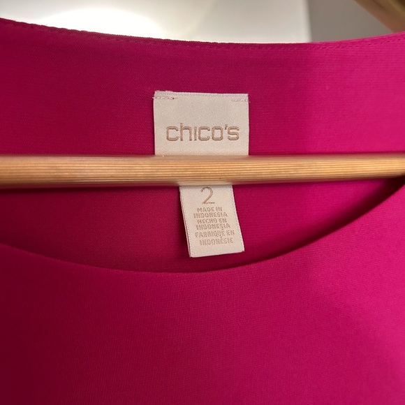 CHICOS Barbicore Pink Flare Sleeve 2 (12) Dress - Picture 4 of 10